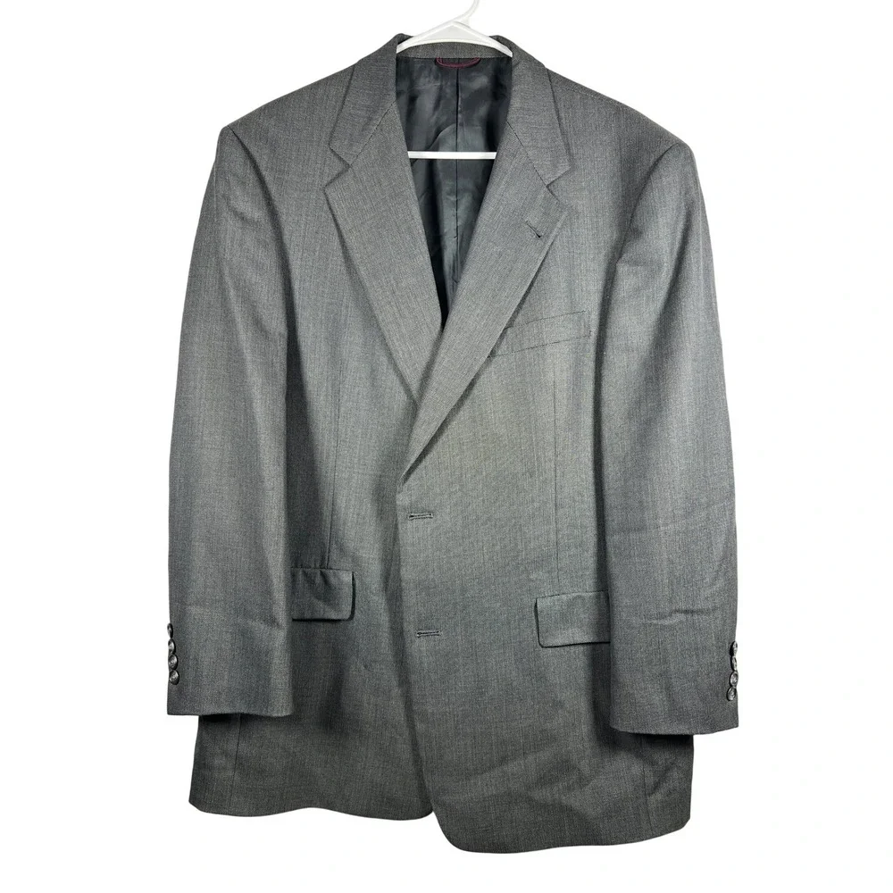 Hart Schaffner Marx Mens 42R Grey Wool Suit Jacket‎ Blazer Formal Business